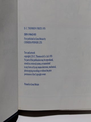 D.C. Thomson Firsts No 1 Facsimile Reprints 1921-1939