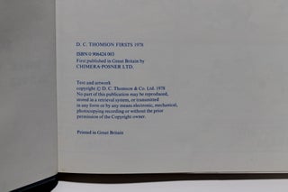 D.C. Thomson Firsts No 1 Facsimile Reprints 1921-1939