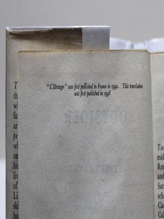 The Outsider (trad. Stuart Gilbert, introduction by Cyril Connolly)